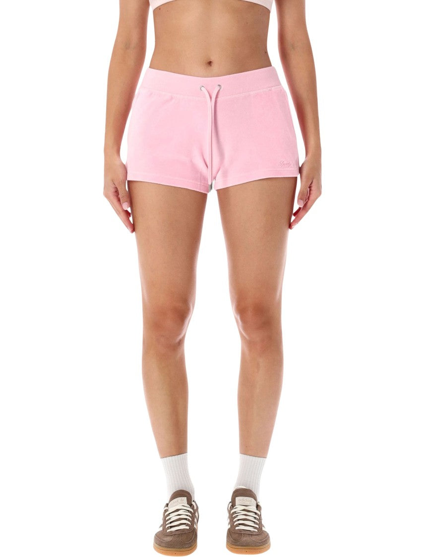 Sporty And Rich Short Velour Crystal Shorts