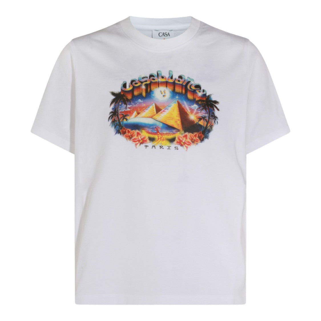 Casablanca White Graphic Print T-Shirt With Artistic Elements