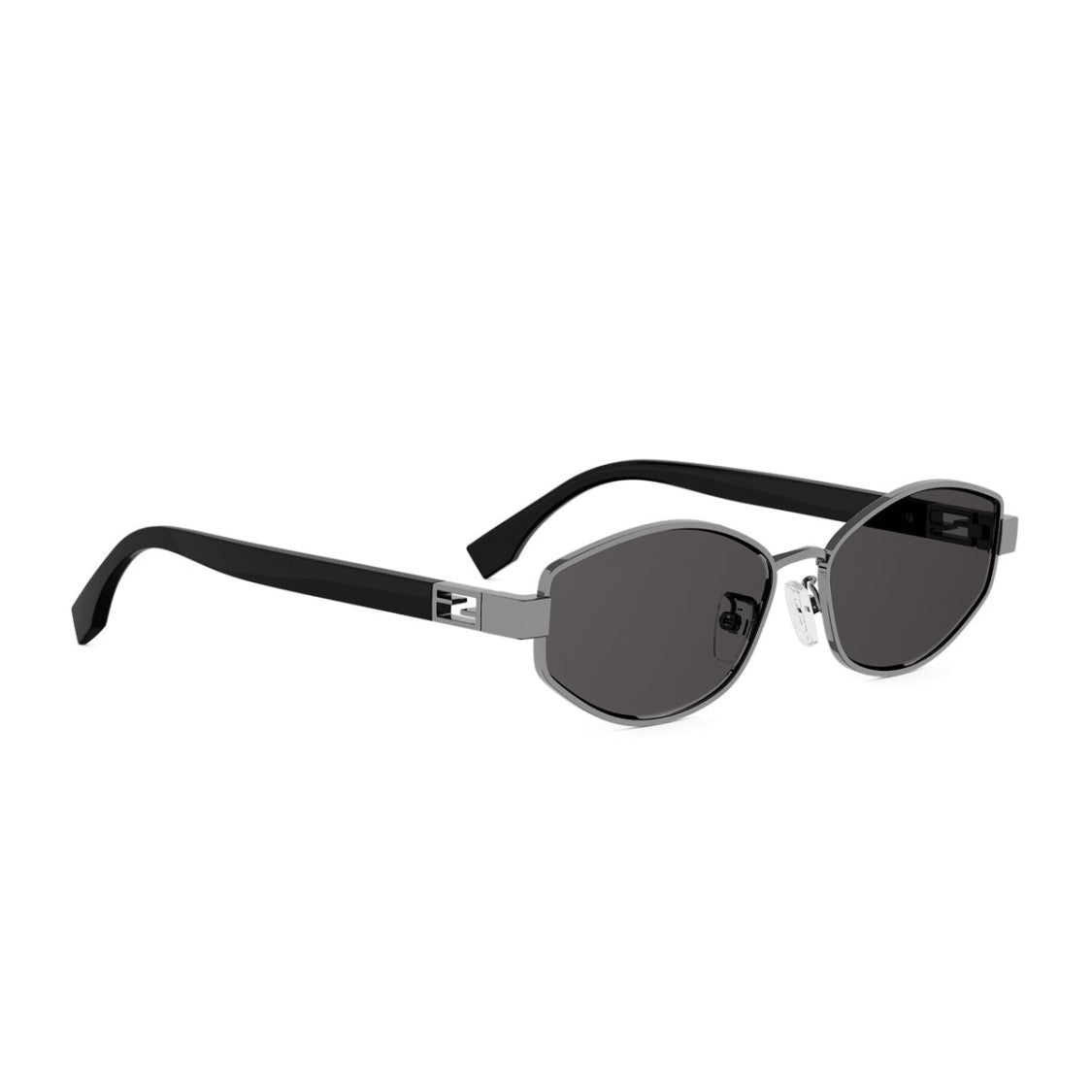 Fendi Silver Tube Fe40216u Geometric Metal Sunglasses