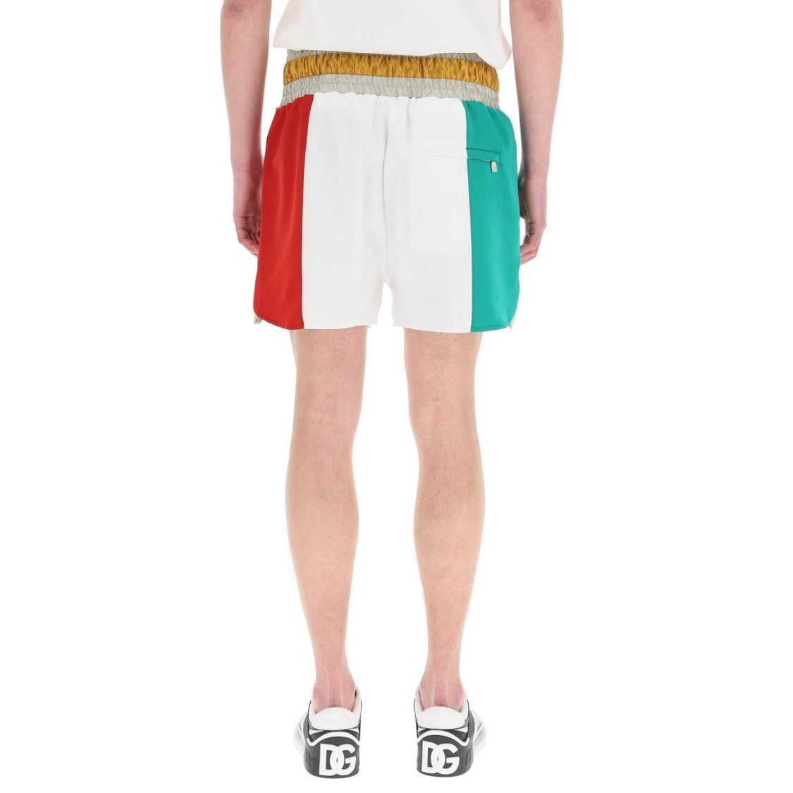 Dolce & Gabbana Tri-Color Panel Shorts With Elasticated Waist