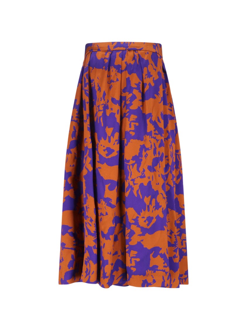 Dries Van Noten Flowing Orange Skirt With Smooth Texture