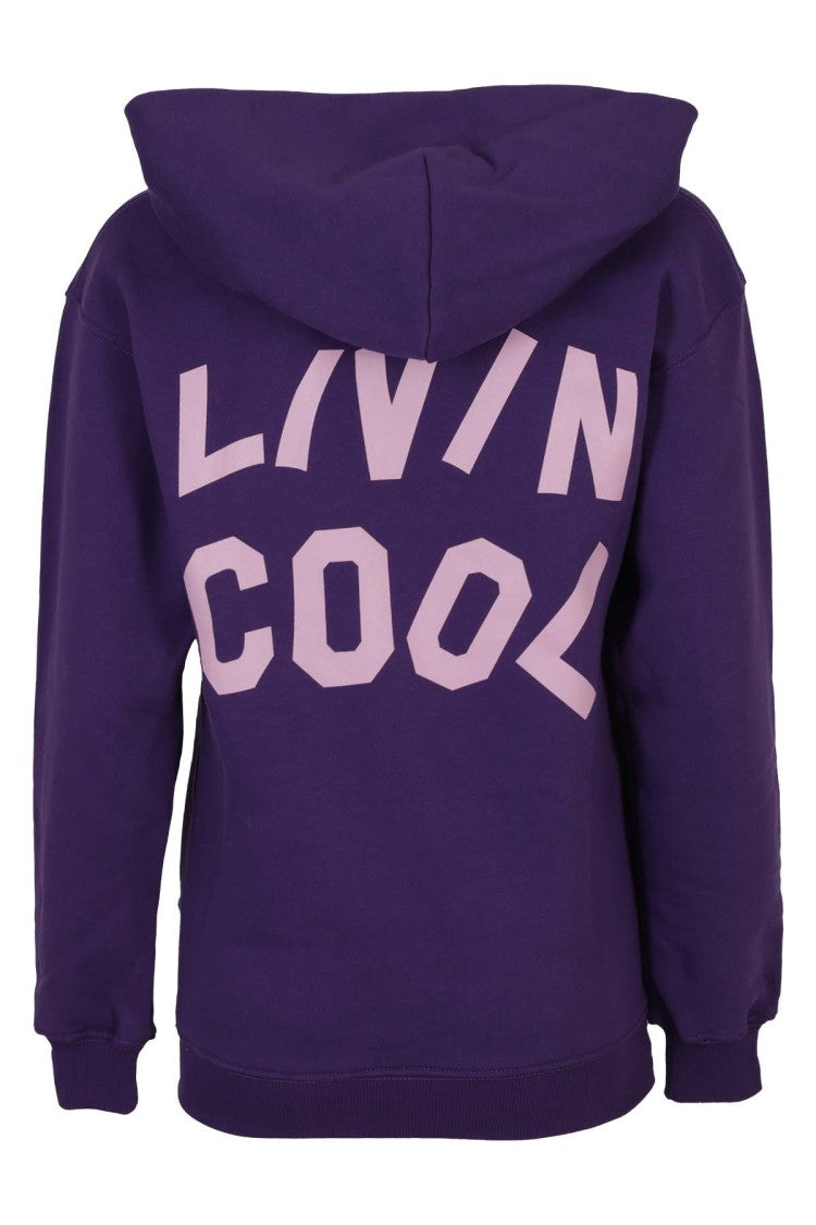 Livin Cool Long-Sleeved Deep Purple Hoodie