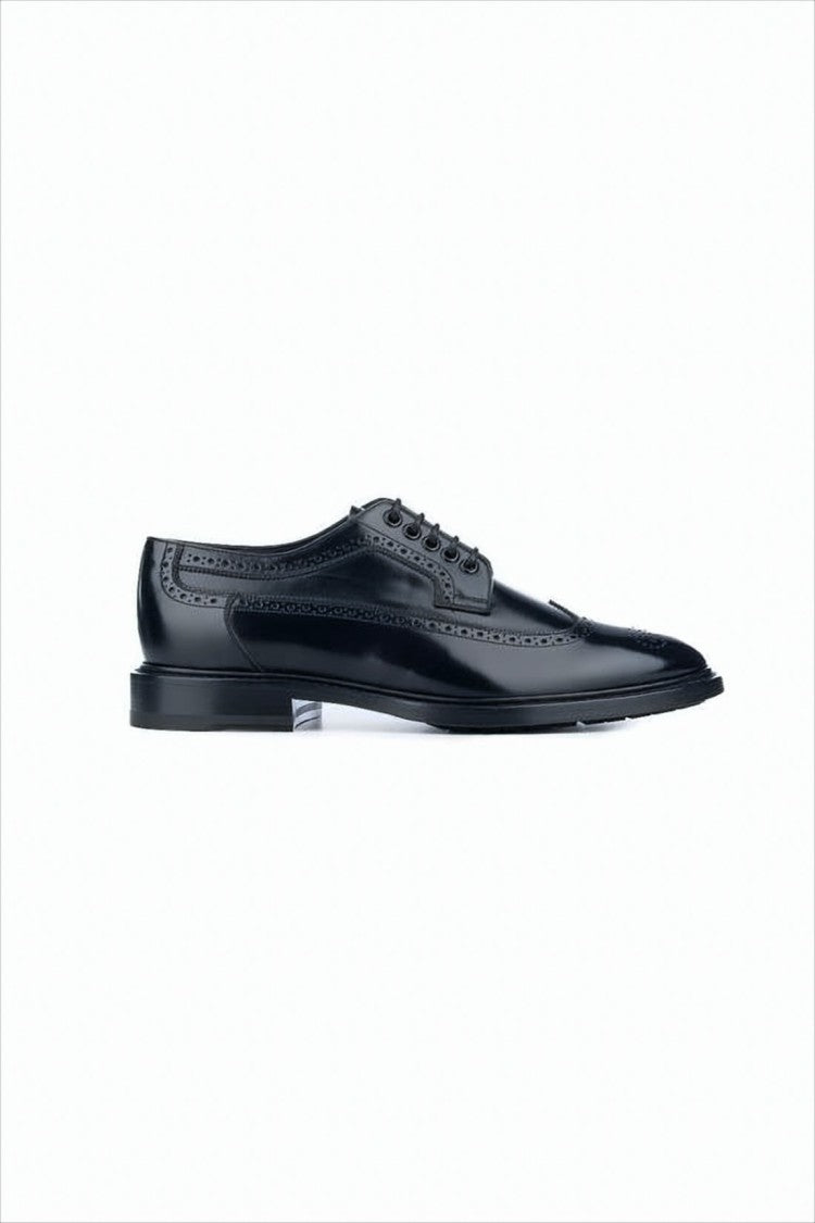 Celine Polished Leather Dress Shoes With Brogue Detailing By Celine