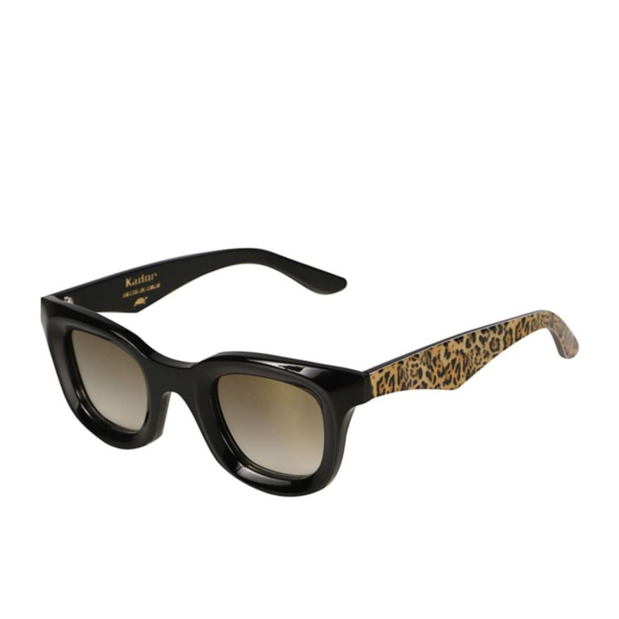 Kador Joya Square Frame Sunglasses With Leopard Print Temples