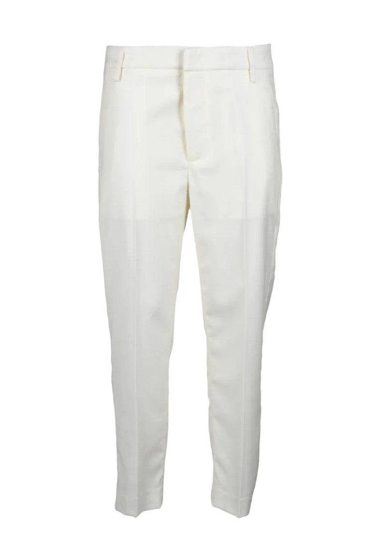 Dondup Tailored White Straight-Leg Trousers