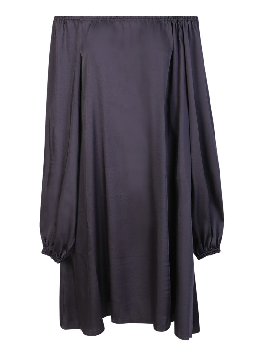 Blanca Vita Boat Neckline Black Dress