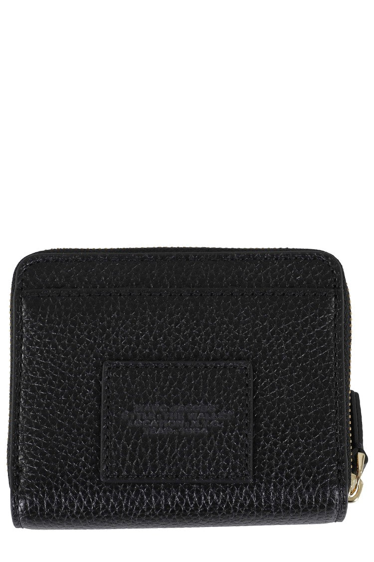 Marc Jacobs Black The Mini Compact Embossed Logo Leather Wallet
