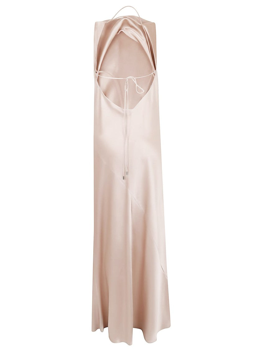 Pinko Draped Midi Dress In Double-Face Satin