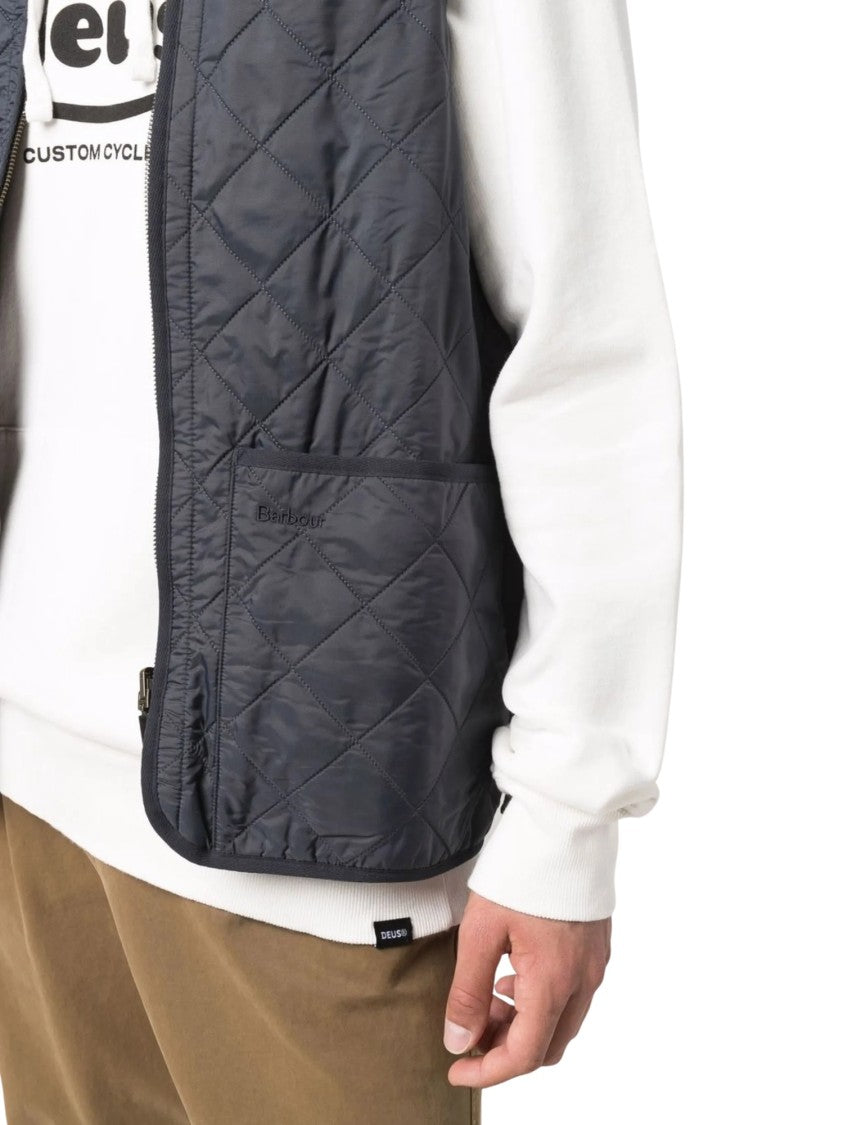 Barbour Diamond-Stitched Pouch-Pocket Quilted Vest