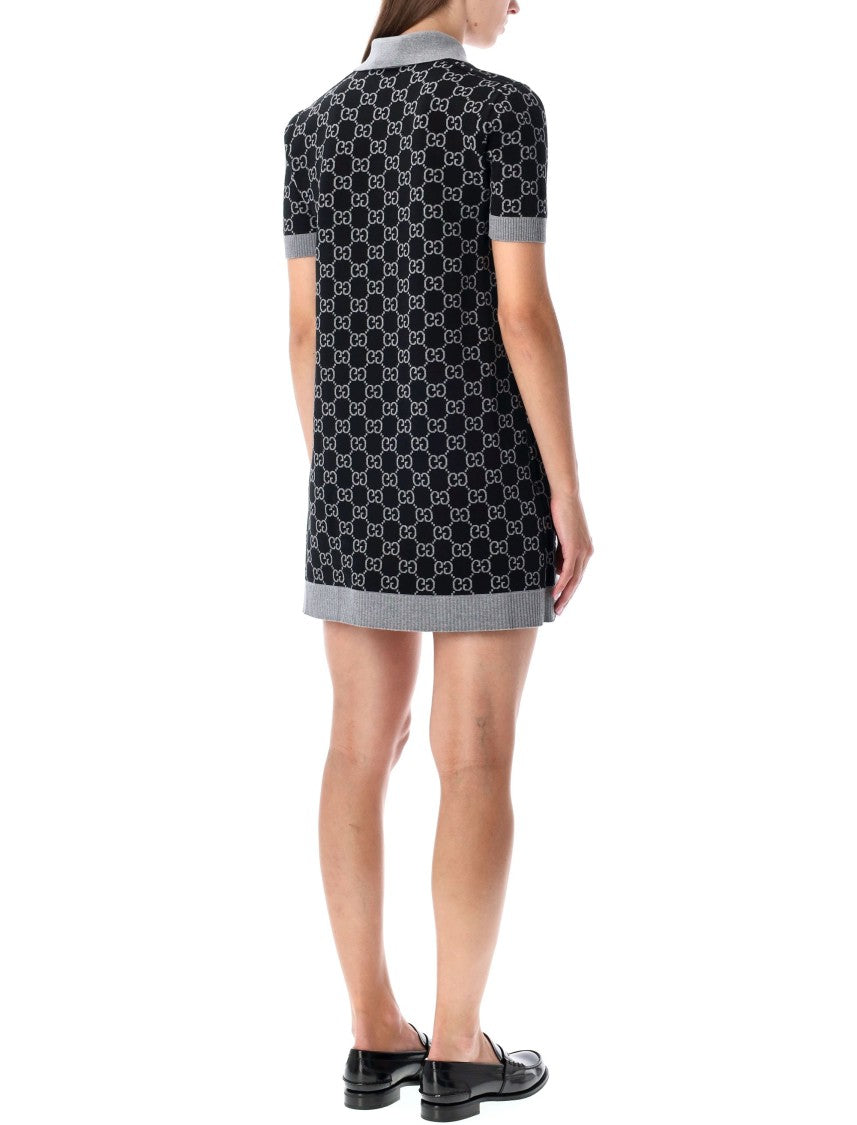 Gucci Gg Monogram Polo Reversible Mini Dress