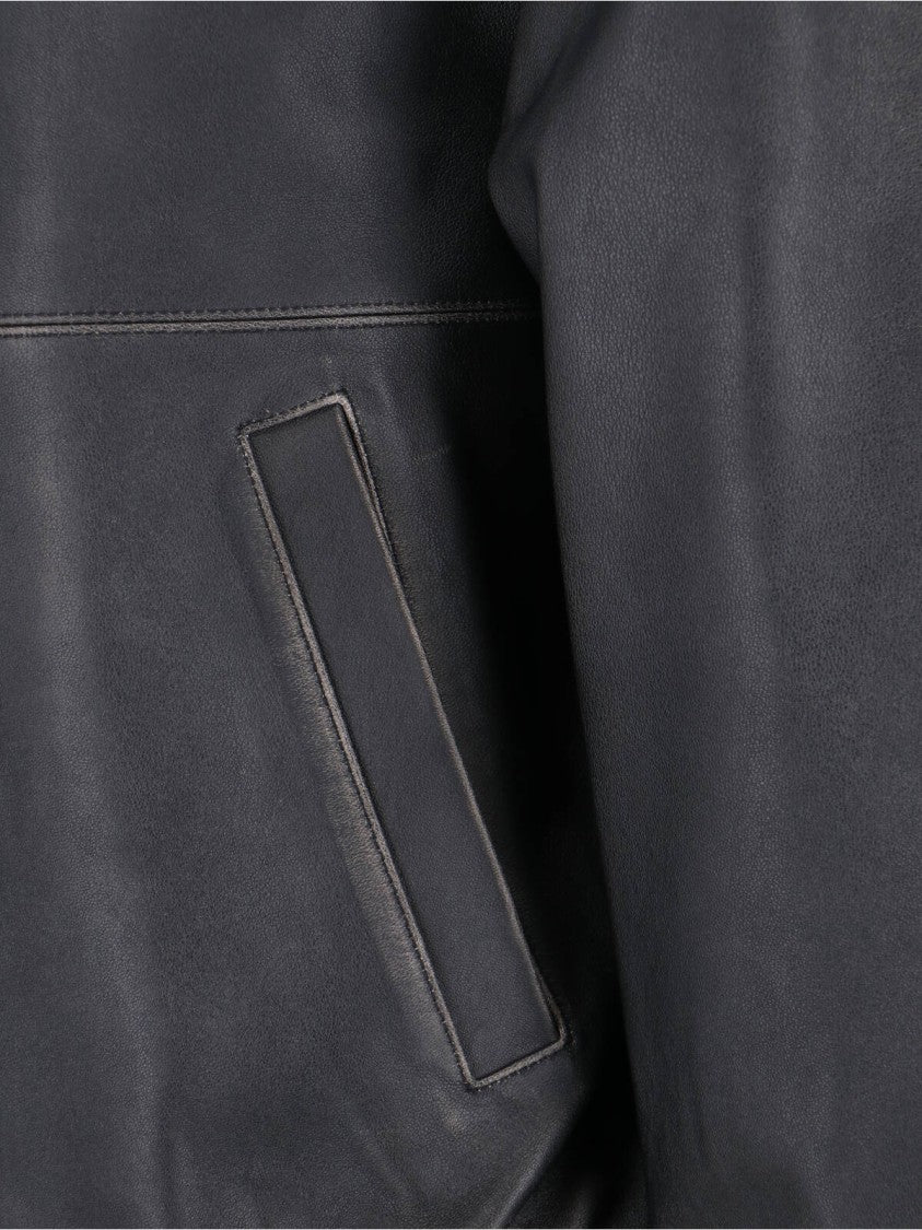 Dunst Black Lambskin Bomber Jacket