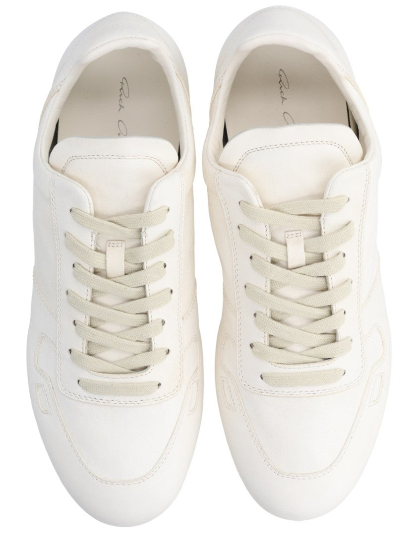 Rick Owens Minimal Low-Profile Tonal Laces Lambskin Sneakers