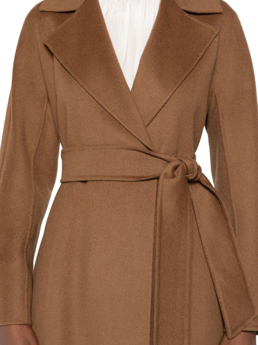 Max Mara Beige Midi Wrap Coat