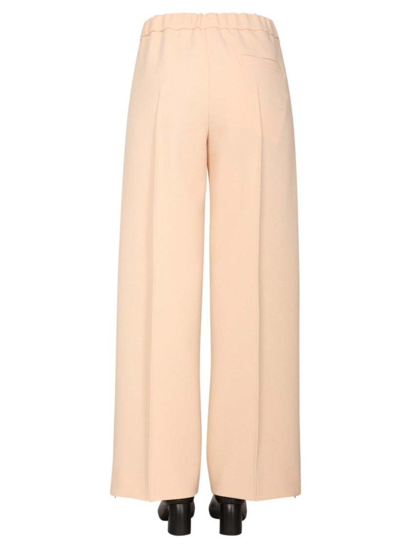 Jil Sander Wide-Leg Wool Trousers With Elasticized Waistband