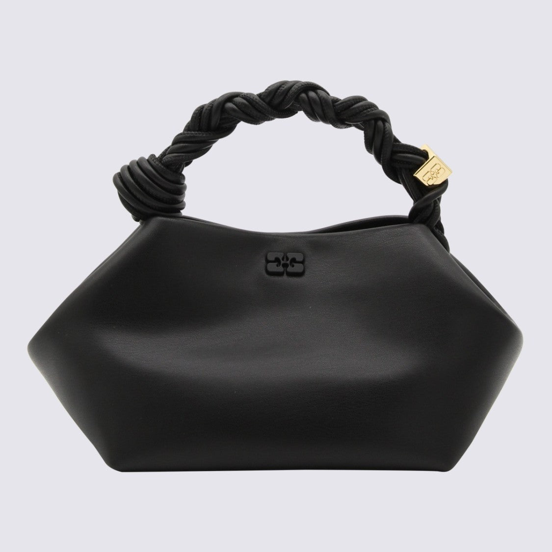 Ganni Black Leather Top Handle Bag