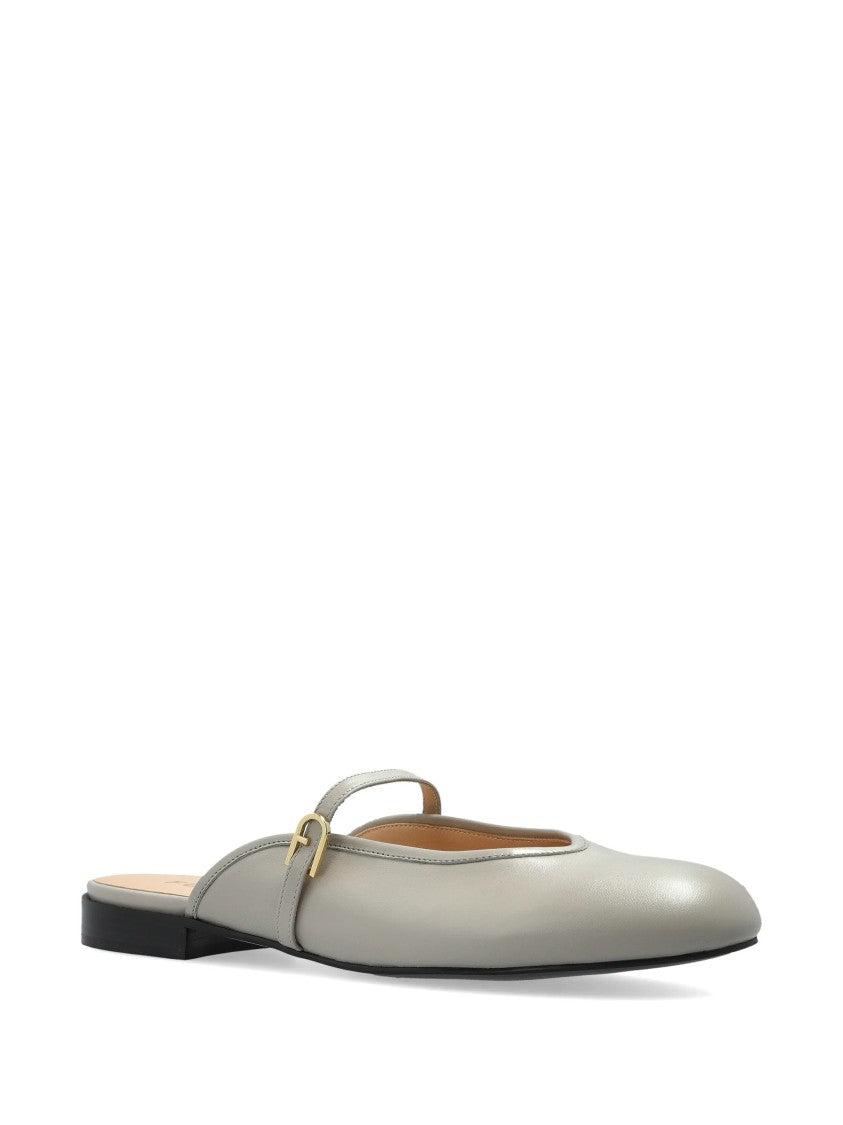 Furla Etoile Ballerina Linen Flax Buckle Mules