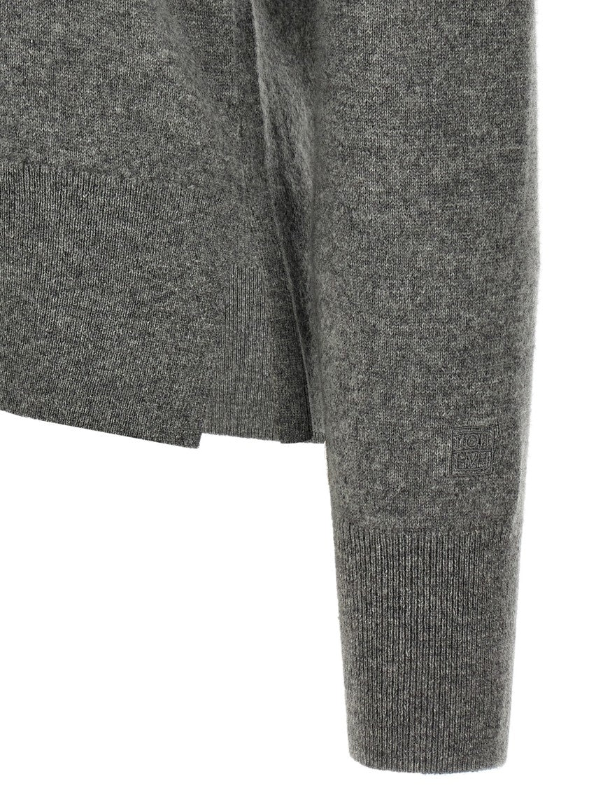 Totême Cashmere Sweater With Classic Crew Neck And Side Splits