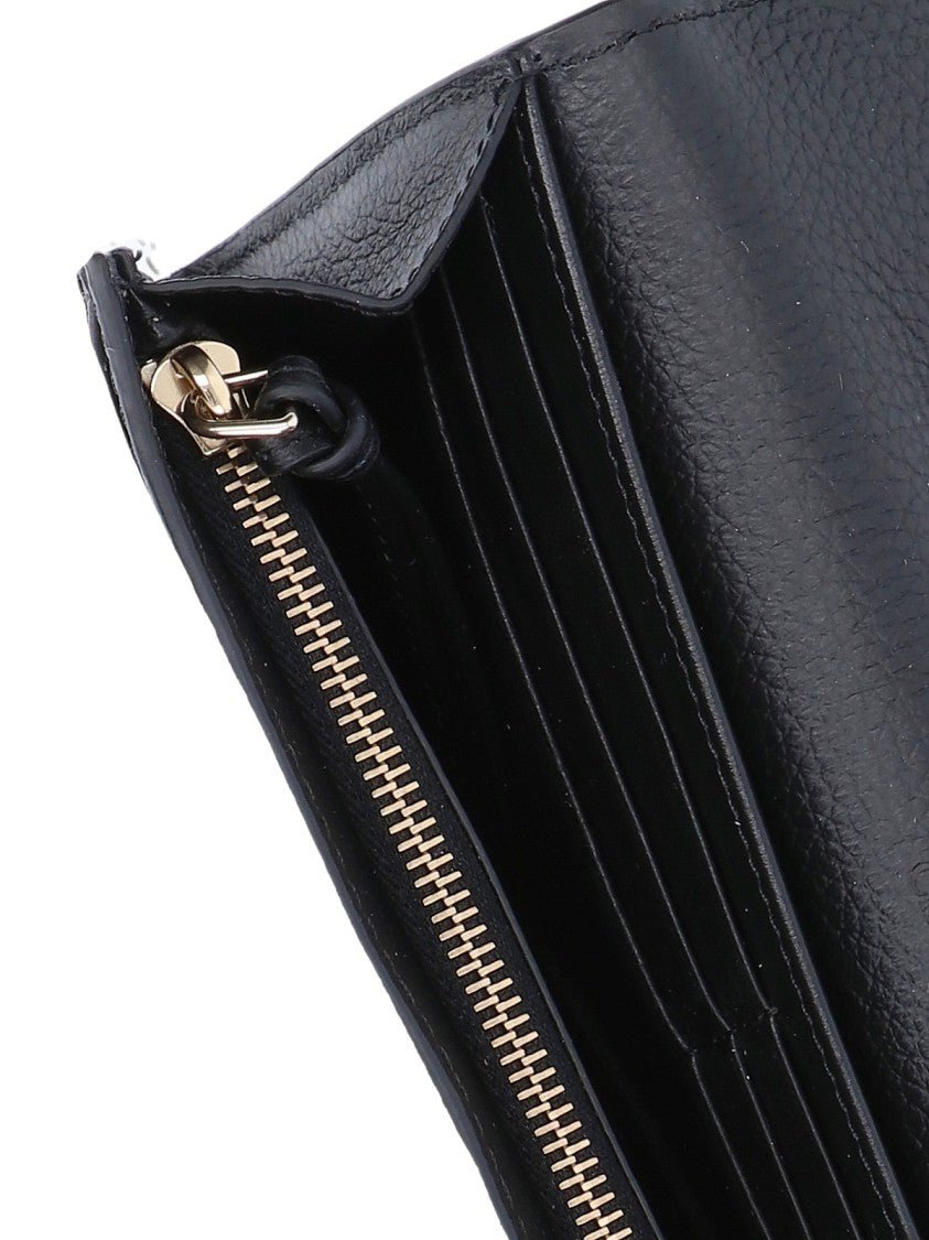 Chloé Black Alphabet Textured Leather Wallet