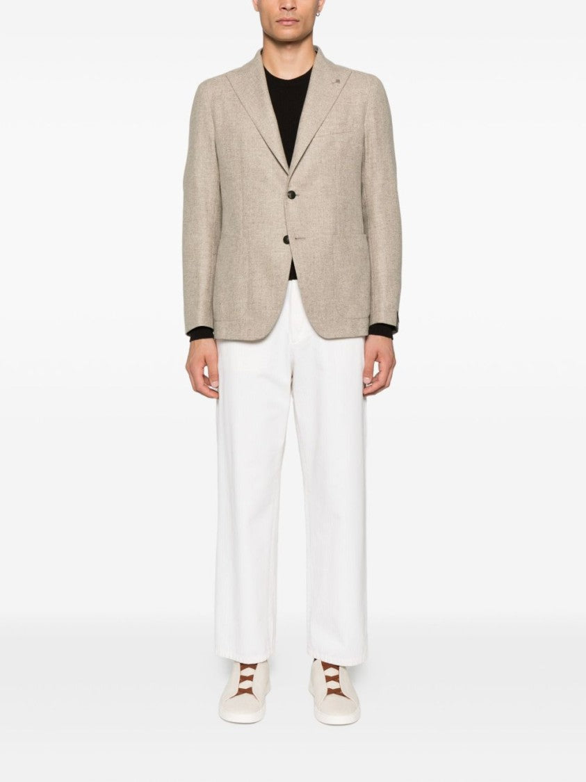 Tagliatore Tailored Tortora Jacket With Cashmere Blend