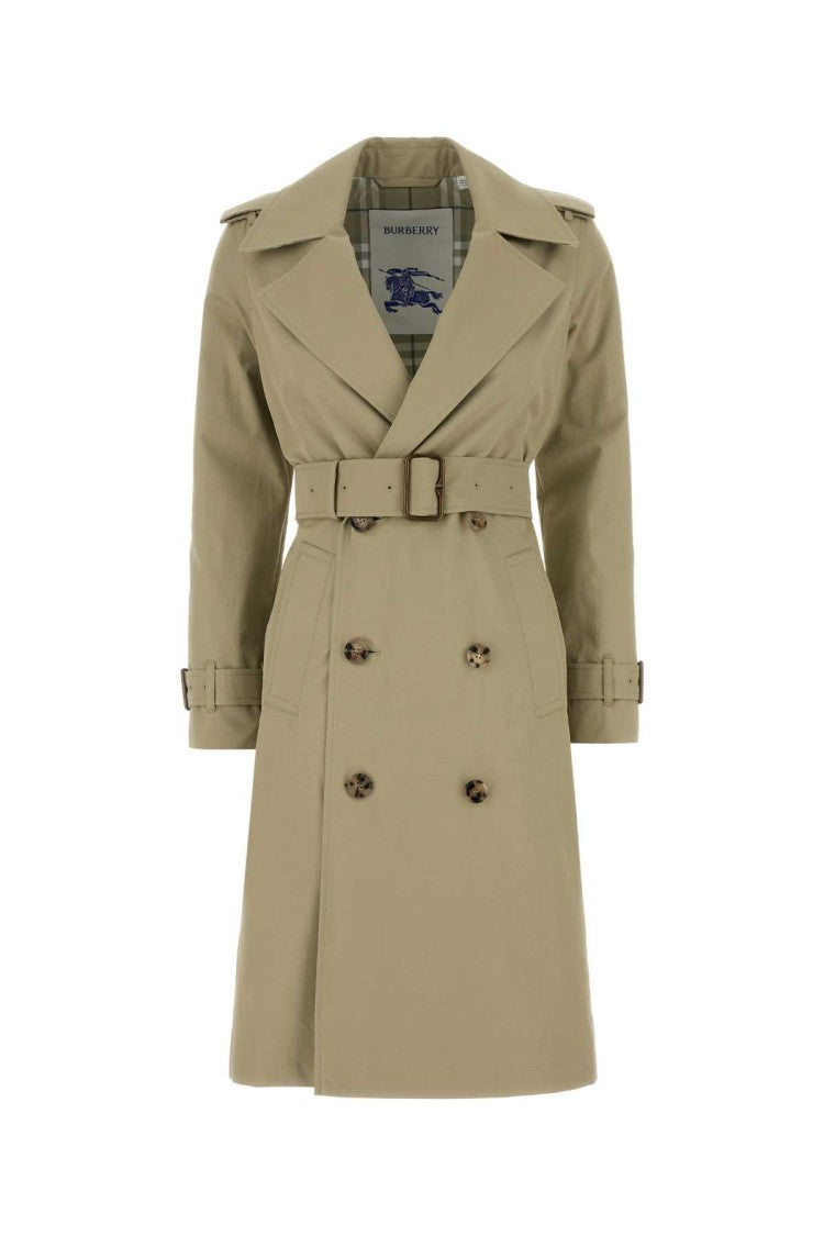 Burberry Sage Green Gabardine Trench Coat