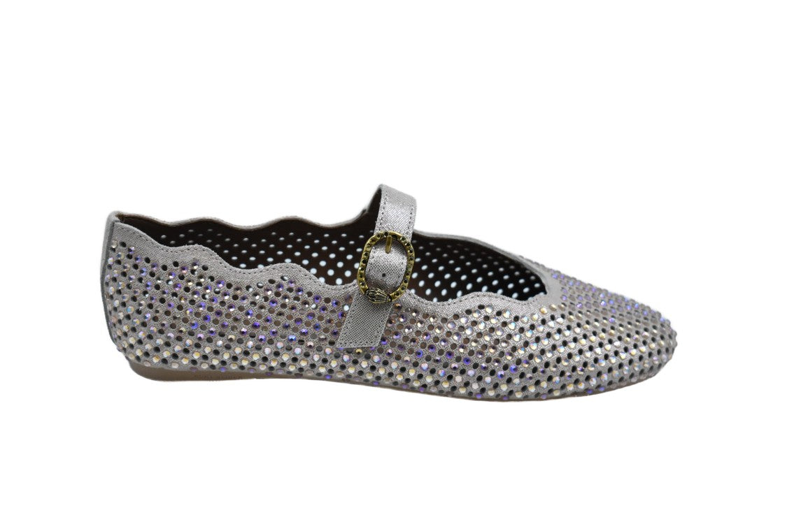 Kurt Geiger Perforated Pink Flats With Scalloped Edges