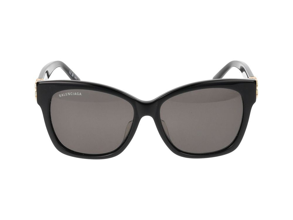 Balenciaga Black Gold Accents Oversized Square Sunglasses