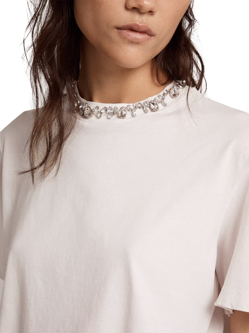Golden Goose Golden Distressed Embroidered Cotton T-Shirt