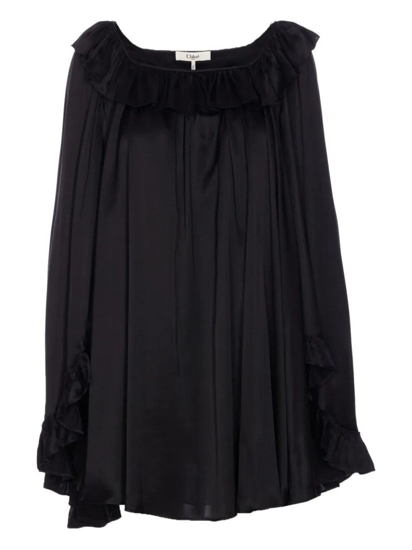 Chloé Ruffled Neckline Silk Blouse