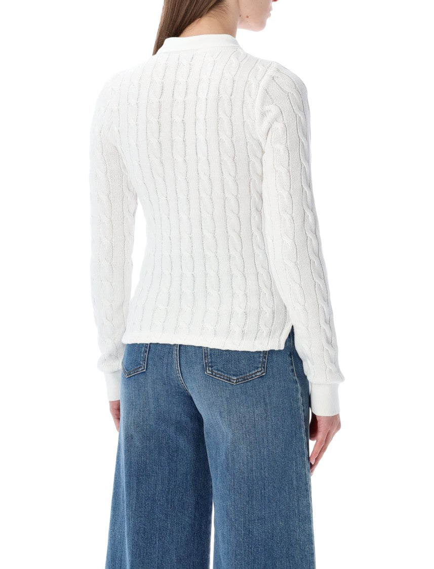 Polo Ralph Lauren Cable Knit Cotton Polo Sweater
