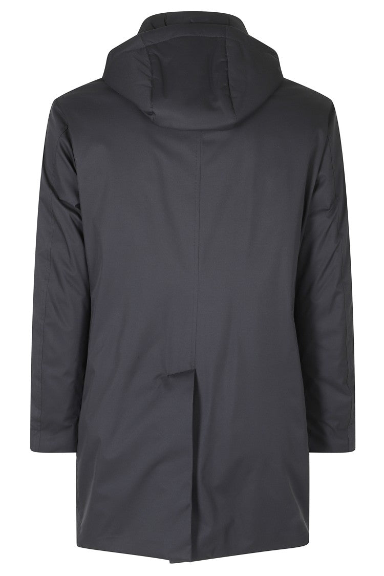 Moorer Dark Blue Ralli Ads Polyester Hooded Jacket