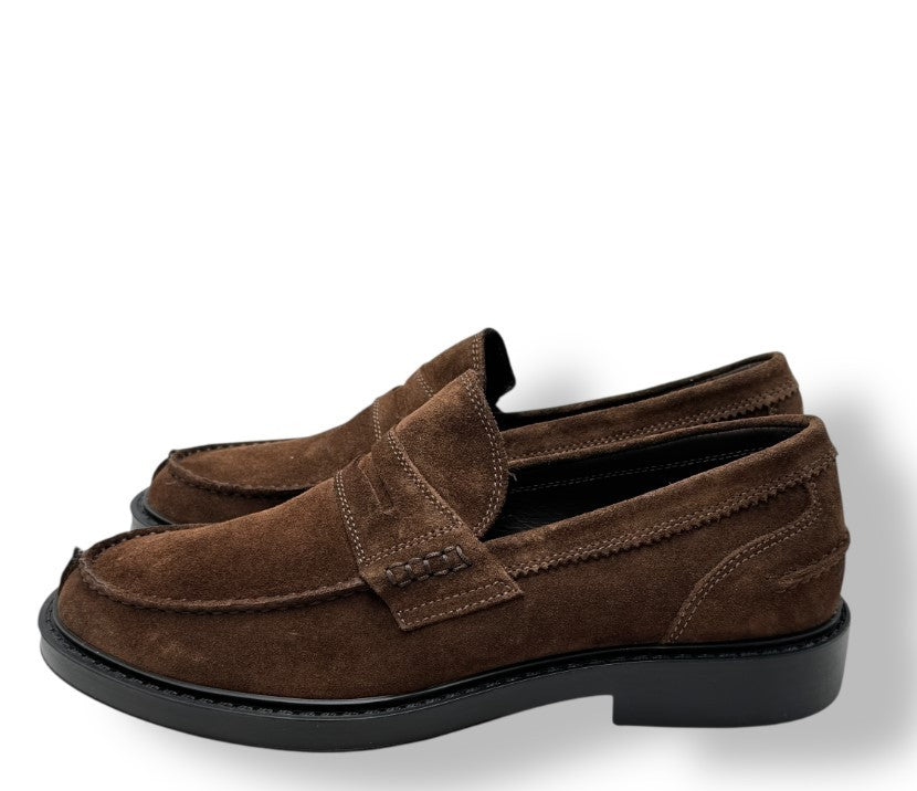 Antica Cuoieria Suede Moccasin With Vamp Design