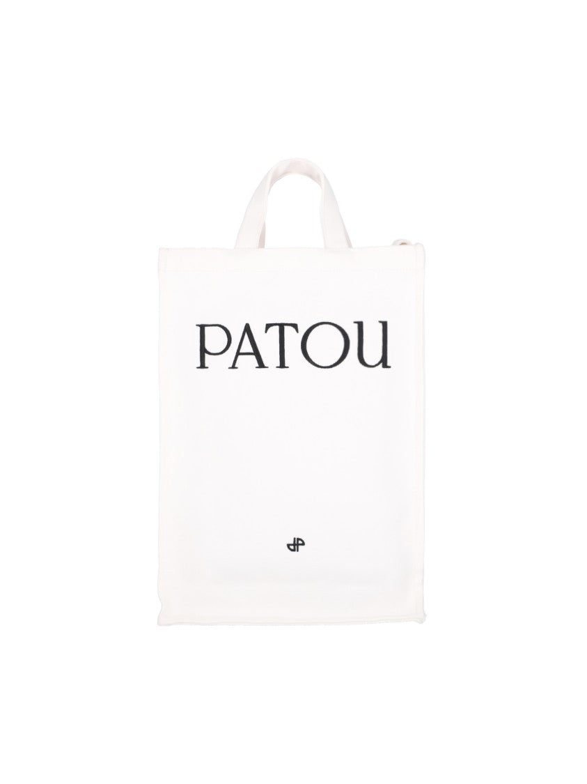 Patou Vertical Logo Tote Bag – White