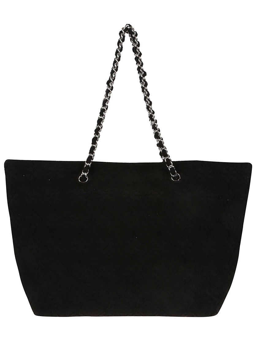 Tory Burch Textured Black Shoulder Bag With Chain Strap