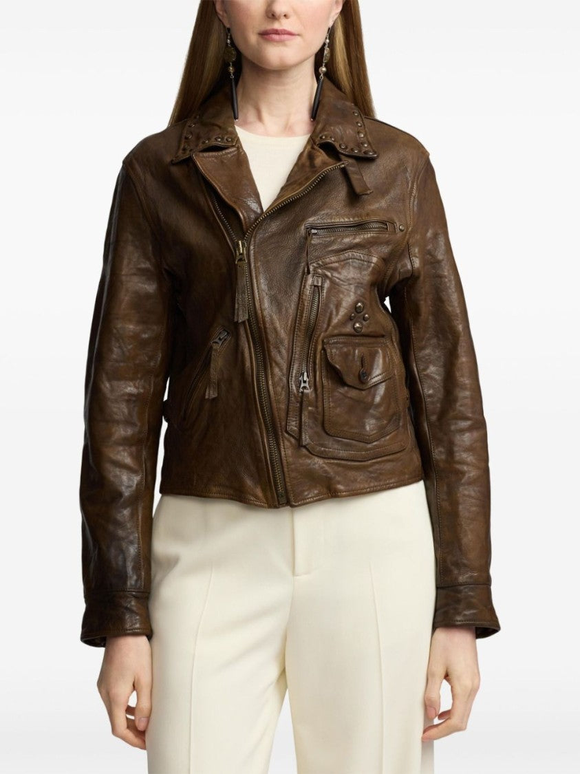Polo Ralph Lauren `Andrea` Leather Jacket