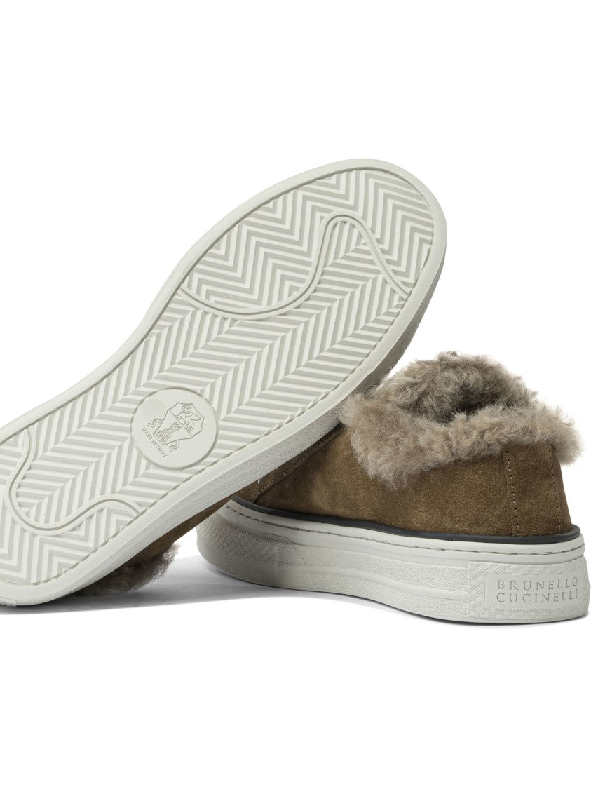 Brunello Cucinelli Suede Sneakers With Jewel Detailing