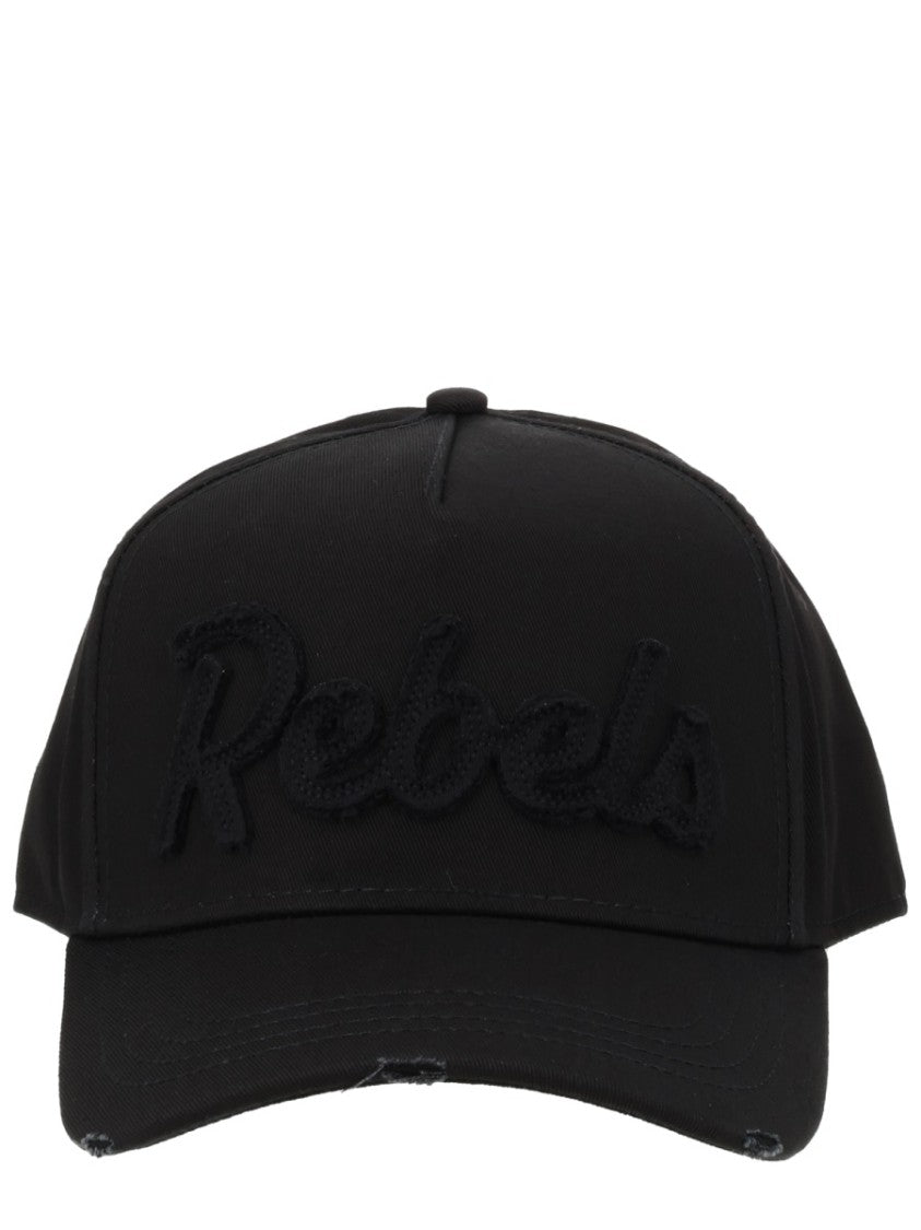 Dsquared2 Rebels Raised Embroidered Text Hat