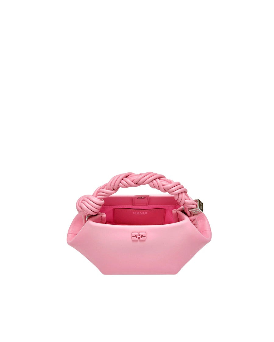 Ganni Pink Nectar Mini Bou Leather Tote Bag
