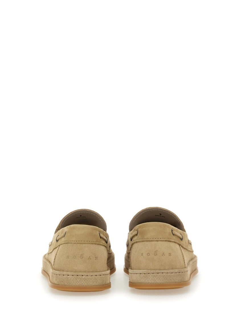 Hogan Leather Boat Moccasin