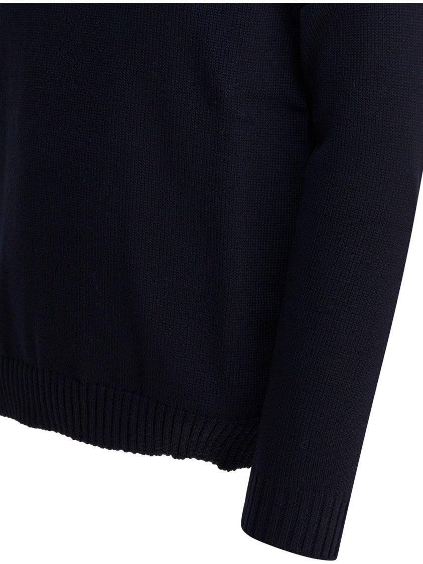 Zanone Classic Ribbed Knit Sweater In Soft Virgin Wool