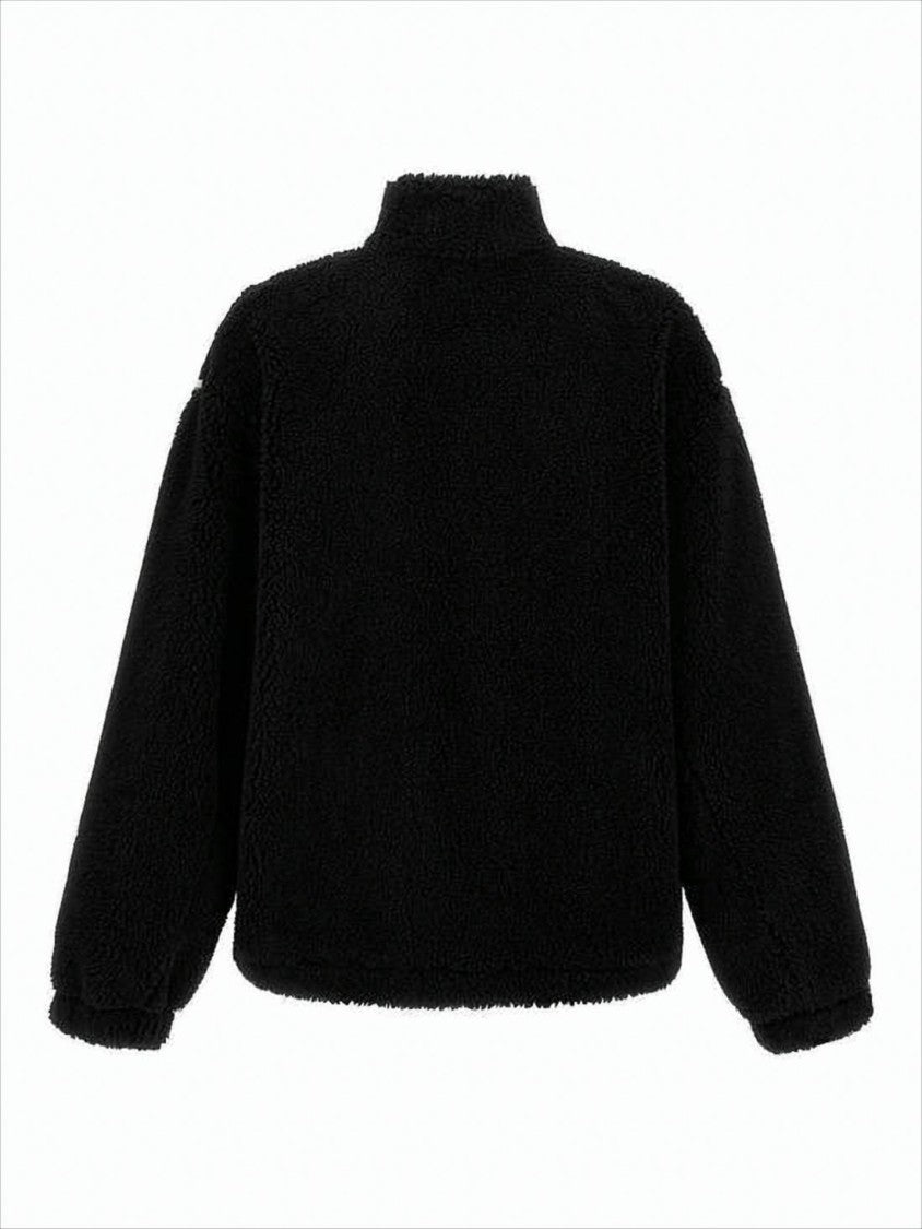 Balenciaga Plush Abstract Design Jacket With High Collar