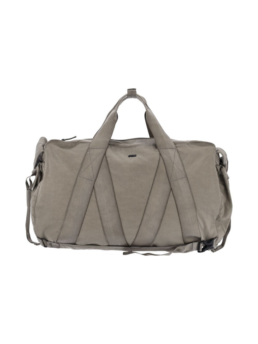 Massimo Osti Studio Taupe Technical Fabric Shoulder Bag