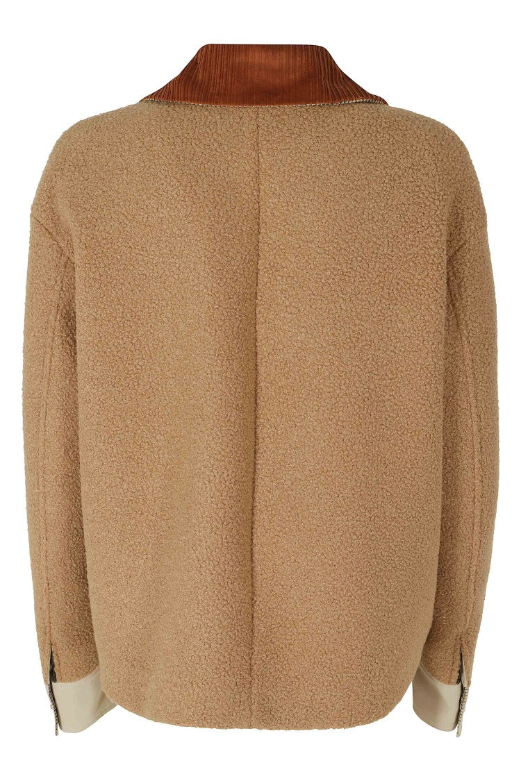 Tela Brown Cooper Corduroy Collar Cotton-Blend Jacket