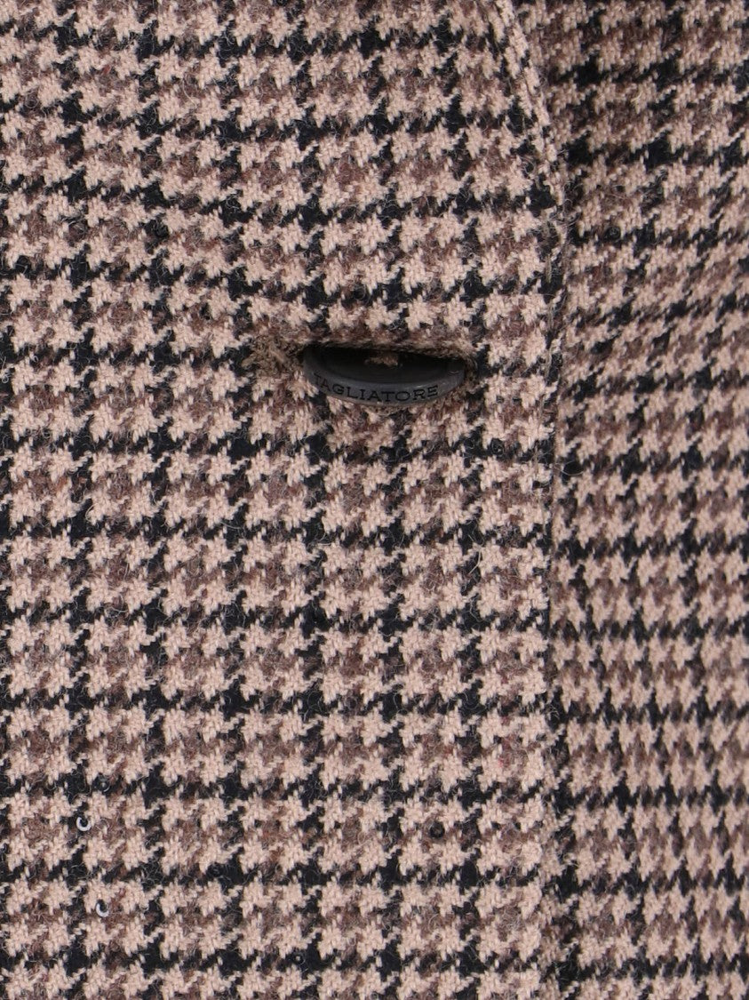 Tagliatore Brown Striped Bertha Blazer With Classic Lapel