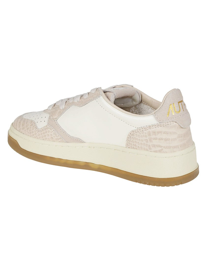 Autry Medalist Low Crocodile-Embossed Cow Leather Sneakers