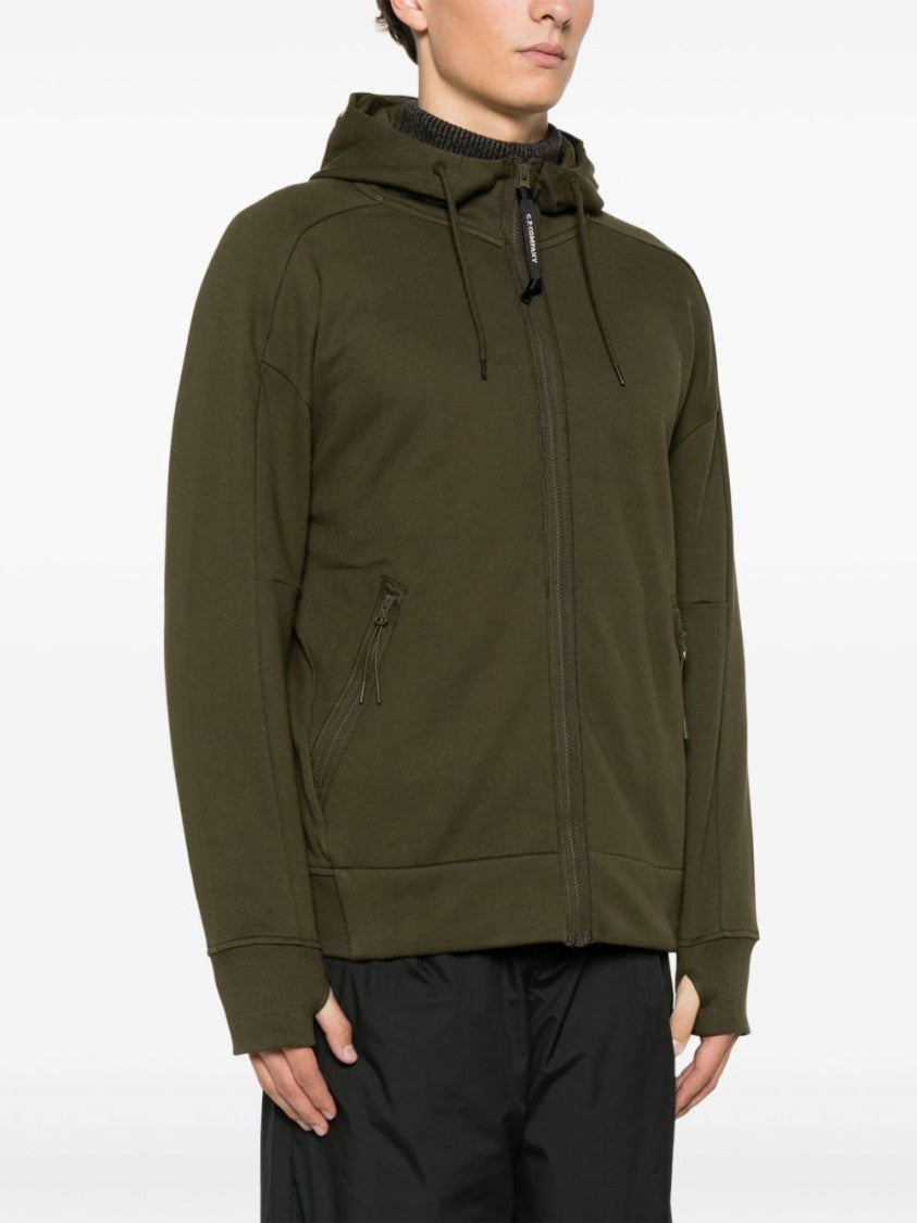 C.P. Company Fleece Zip-Up Hoodie With Unique Back Design