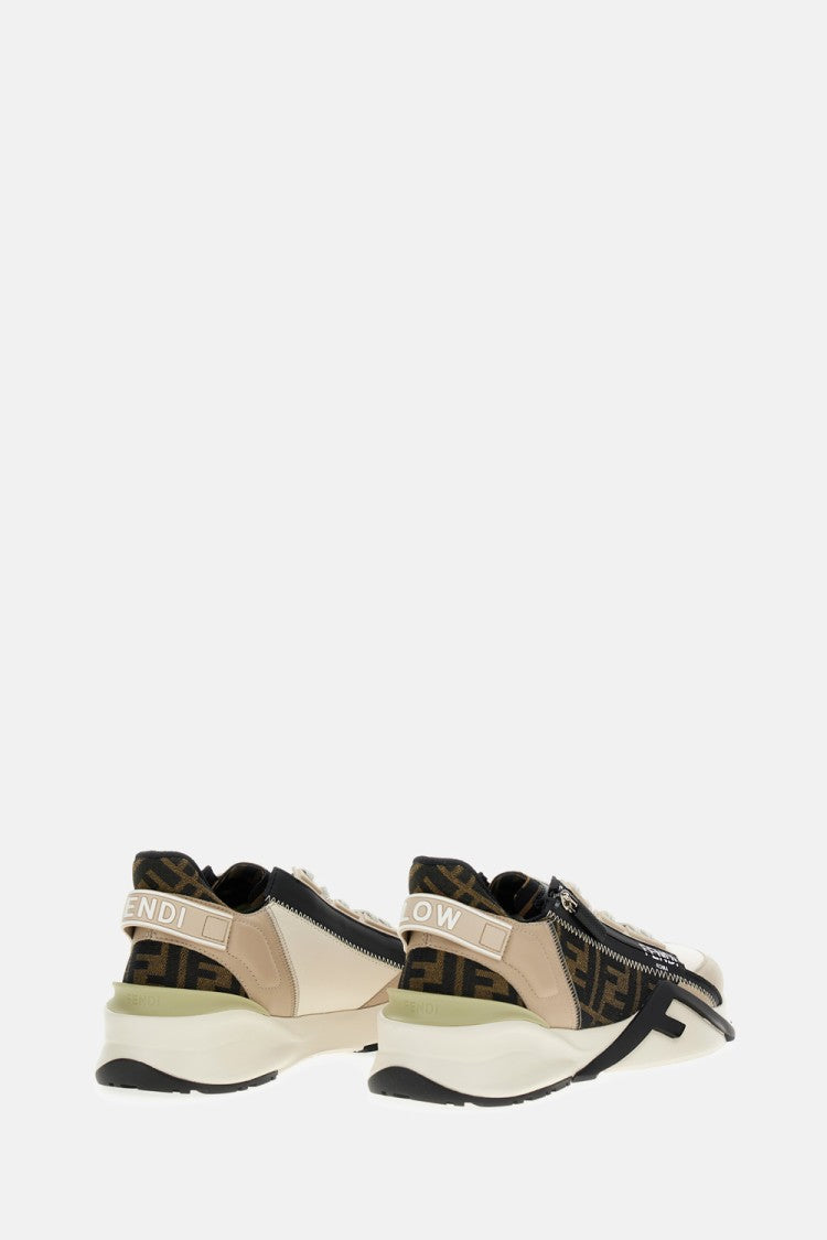 Fendi Leather Sneakers With F Detail And Rubber Sole
