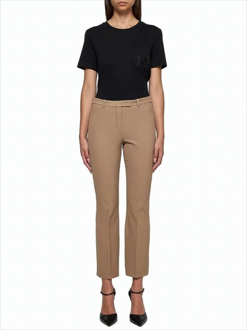 Max Mara Tailored Brown Straight-Leg Pants