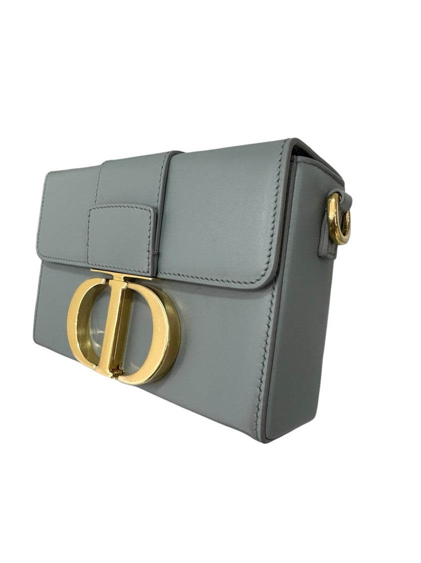 Dior 30 Montaigne Box In Smooth Grey Leather