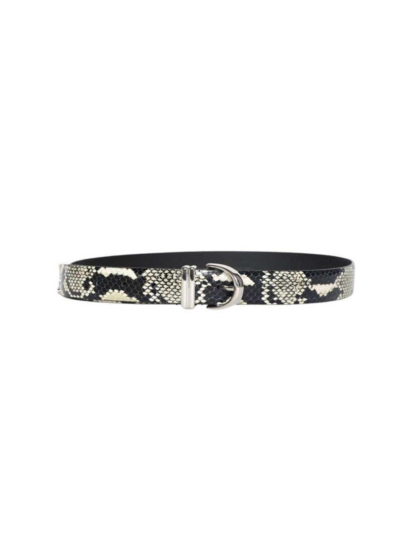 Khaite Bambi Skinny Belt Python-Embossed Leather