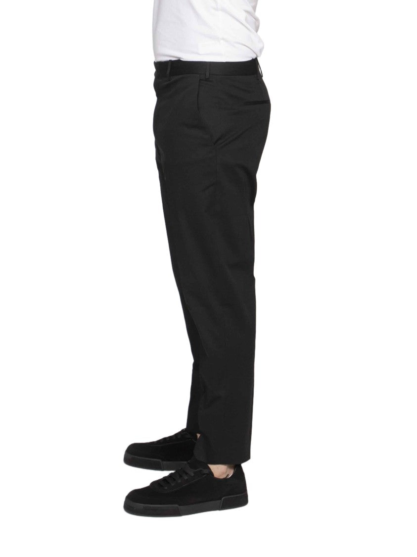 Pt Torino Rebel Black Minimalist Tailored Straight-Leg Pants